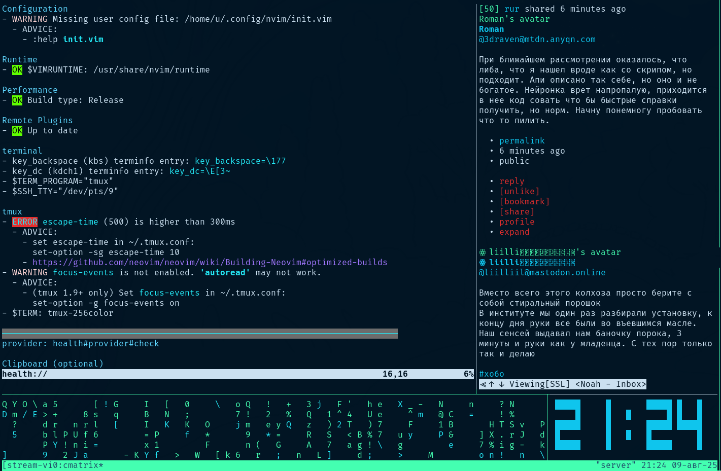terminal interface. w3m. vim